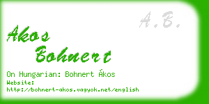 akos bohnert business card